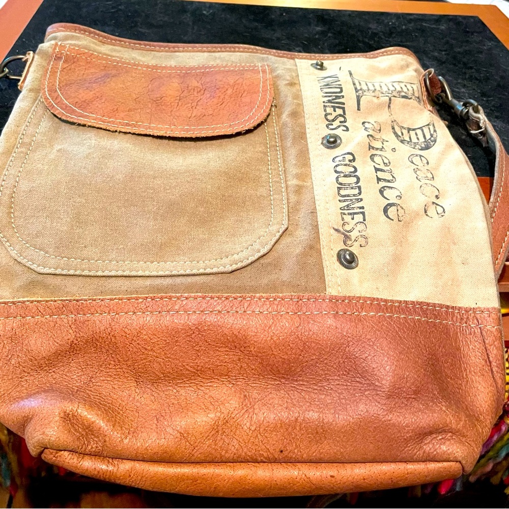 Crossbody bag made from recycled material
